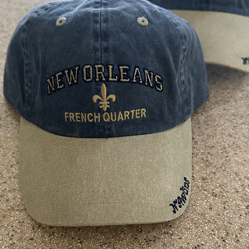 New Orleans French Quarter Baseball Hat - Blue and Khaki